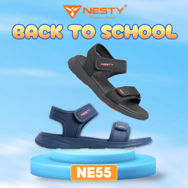 [NE55] DÉP SANDAL NESTY HỌC SINH/ SINH VIÊN QUAI DÁN TIỆN LỢI, ÊM CHÂN, CHỐNG TRƯỢT ( KO1 )
