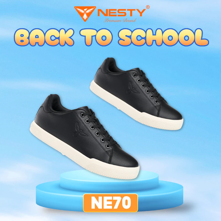 [NE70] – Giày Sneaker Nam Nữ NESTY Classic | Giày Đen Trắng Basic – Đế Êm Nhẹ ( KO1 )