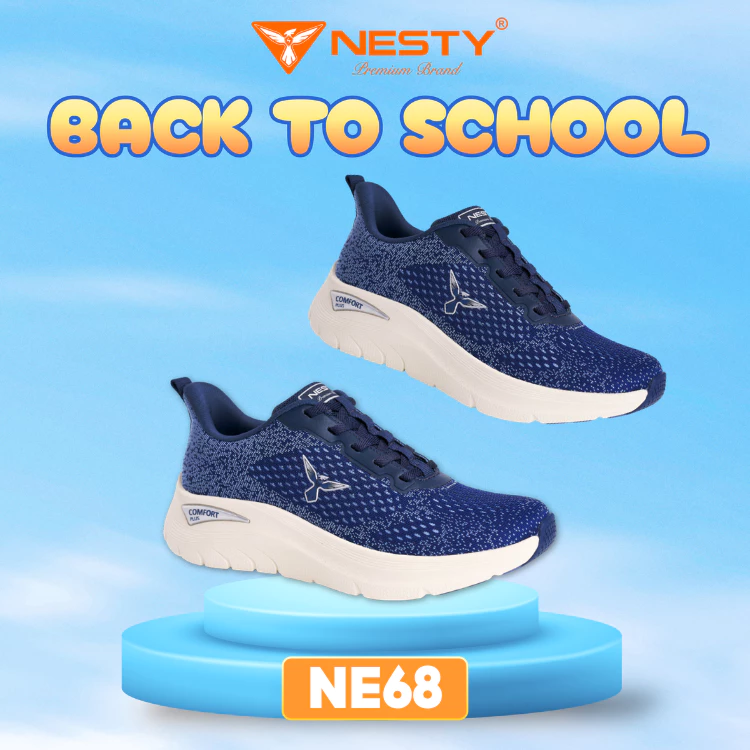 [NE68] Giày Sneaker NESTY Comfort Plus – Giày Thể Thao Nam Nữ Êm Nhẹ, Thoáng Khí ( KO1 )