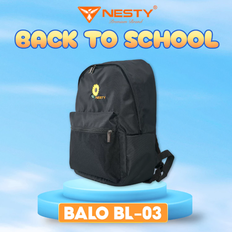 [BL-03] Balo Học Sinh Sinh Viên NESTY Thêu Hoa Hướng Dương Đi Học, Đi Làm ( KO1 )