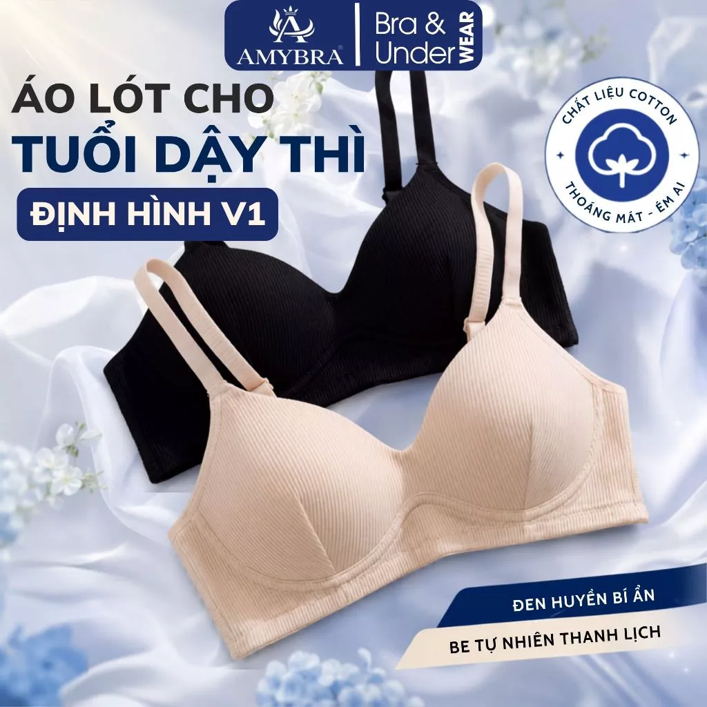 Áo Lót Học Sinh Nữ Đệm Mỏng 0.5 Cm AMYBRA A409 Áo Ngực Nữ Cotton Phù Hợp Với Form Dáng Ngực Nhỏ