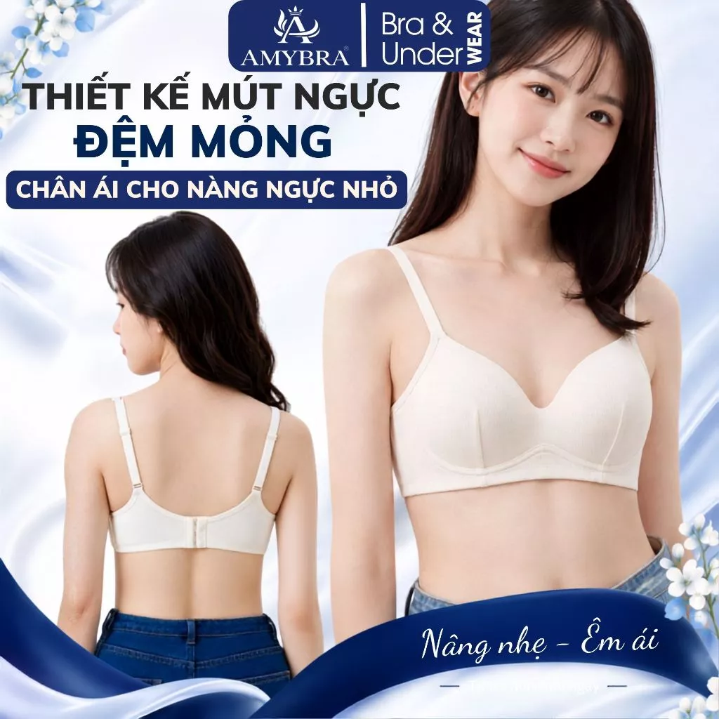 Áo Ngực Tuổi Dậy Thì Cho Học Sinh Nữ, Áo Lót Nữ Cotton Mút Mỏng Không Gọng Định Hình V1 AMYBRA A409