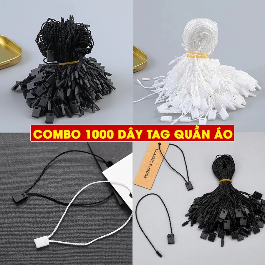 (Combo 1000 Dây) Dây tag quần áo, Dây treo nhãn mác quần áo - Dây dù bền đẹp không bai xù