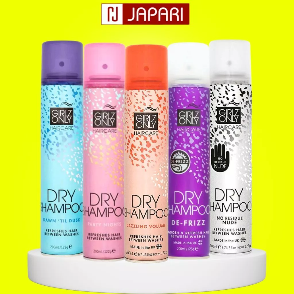 Dầu Gội Khô Girlz Only Dry Shampoo Dạng Xịt CHÍNH HÃNG- Dầu Gội Đầu Khô Girl Only Cam Phồng Tóc Hết Bết Tóc JAPARI