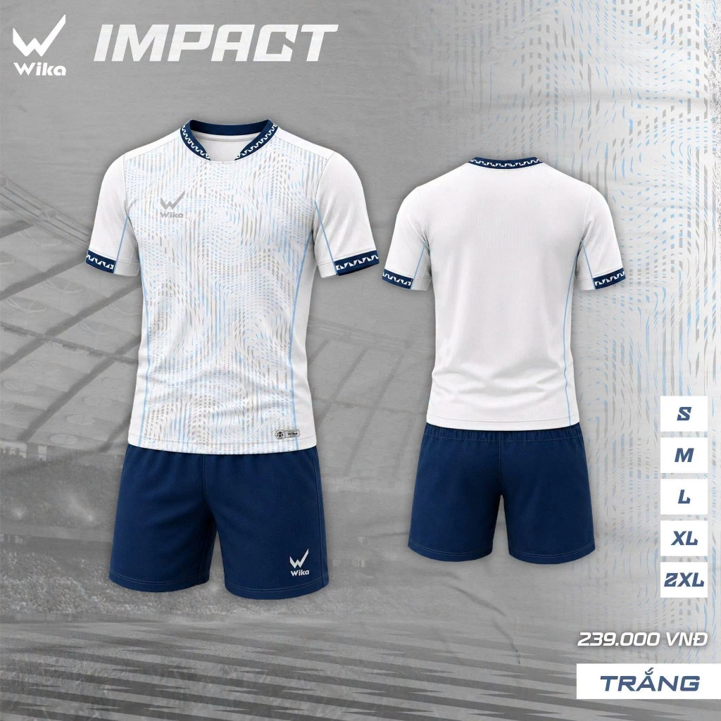 Bộ Quần Áo Bóng Đá Wika Impact Chính Hãng, Chất vải Wikarotex co giãn 4 chiều Thấm Mồ Hôi Tốt