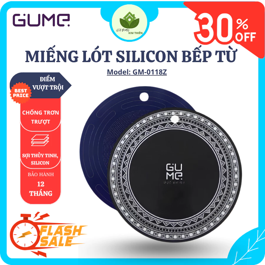 Tấm Lót Bếp Từ GUME GM-0118Z 3 Lớp Sợi Thủy Tinh + Silicone, Truyền Nhiệt Tốt, Dễ Vệ Sinh - Gia Dụng Kim Thiên