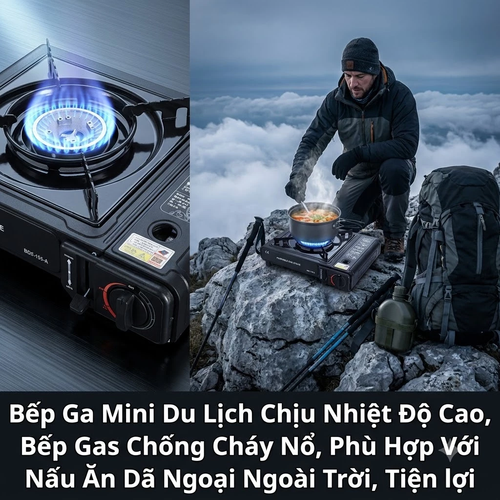 Bếp Gas Mini Du Lịch Dã Ngoại Cao Cấp Chịu Nhiệt Tốt Phù Hợp Đi Cắm Trại Camping