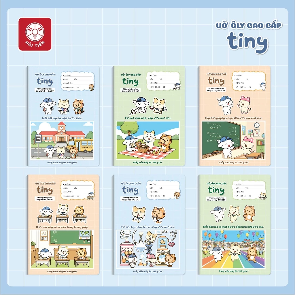 HẢI TIẾN Vở ô ly cao cấp 7 sao - Tiny - ĐL 120g/m2 - 48,80 trang - 4/5 ô ly