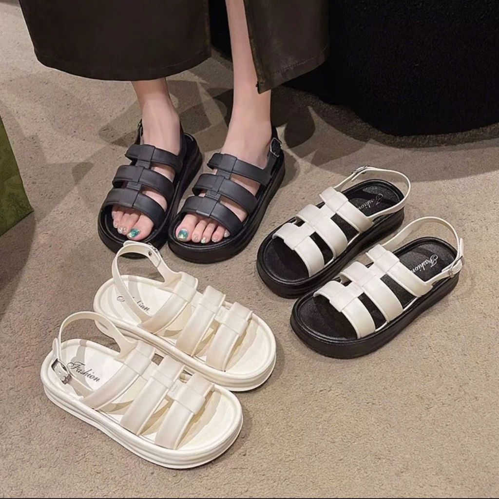 Dép Sandal Nữ 3 Quai Ngang Có Hậu, Đế Bệt Êm Chân, Phong Cách Hàn Quốc Cá Tính - Lù Store - 808