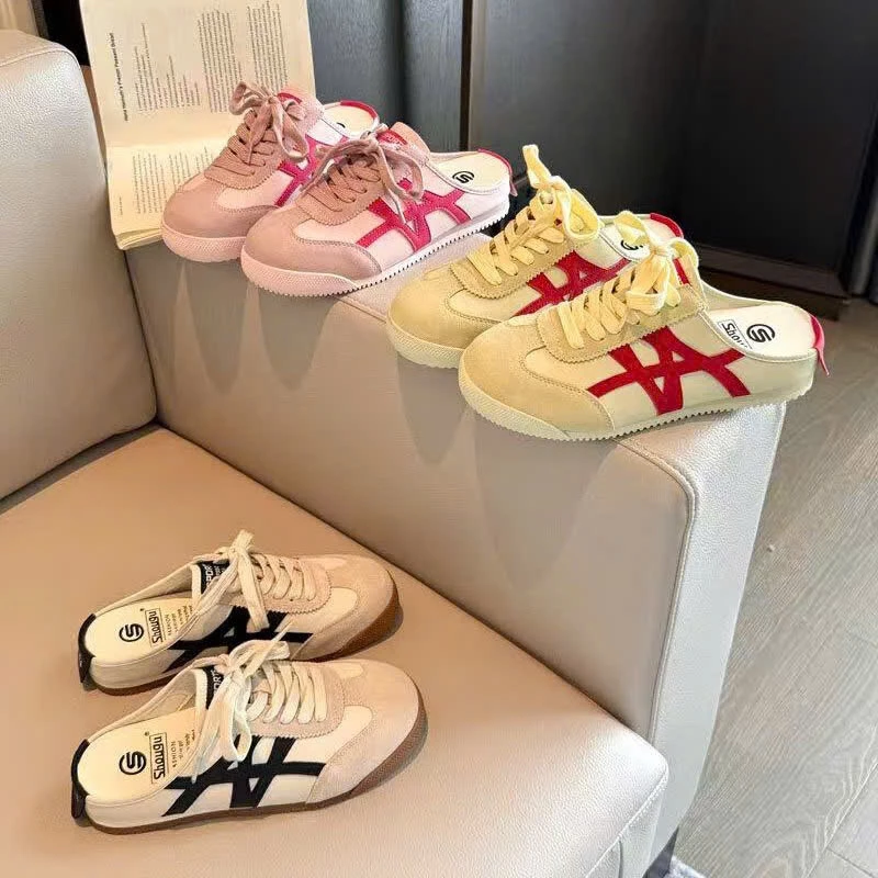 Giày Sục Sneaker Nữ Phối Màu Đế Cao Su Êm Chân, Phong Cách Hàn Quốc Cá Tính - Lù Store - K-18