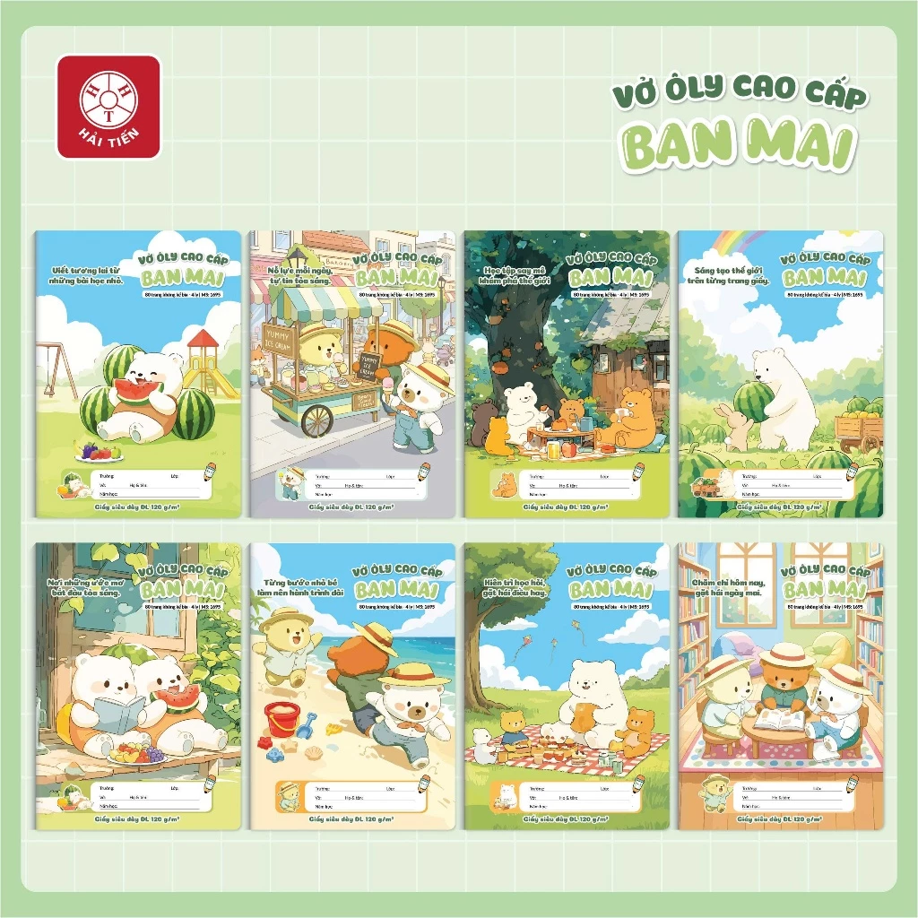 HẢI TIẾN Vở ô ly Cao Cấp 7 Sao - Ban Mai 48,80 trang (4/5 ô ly caro)
