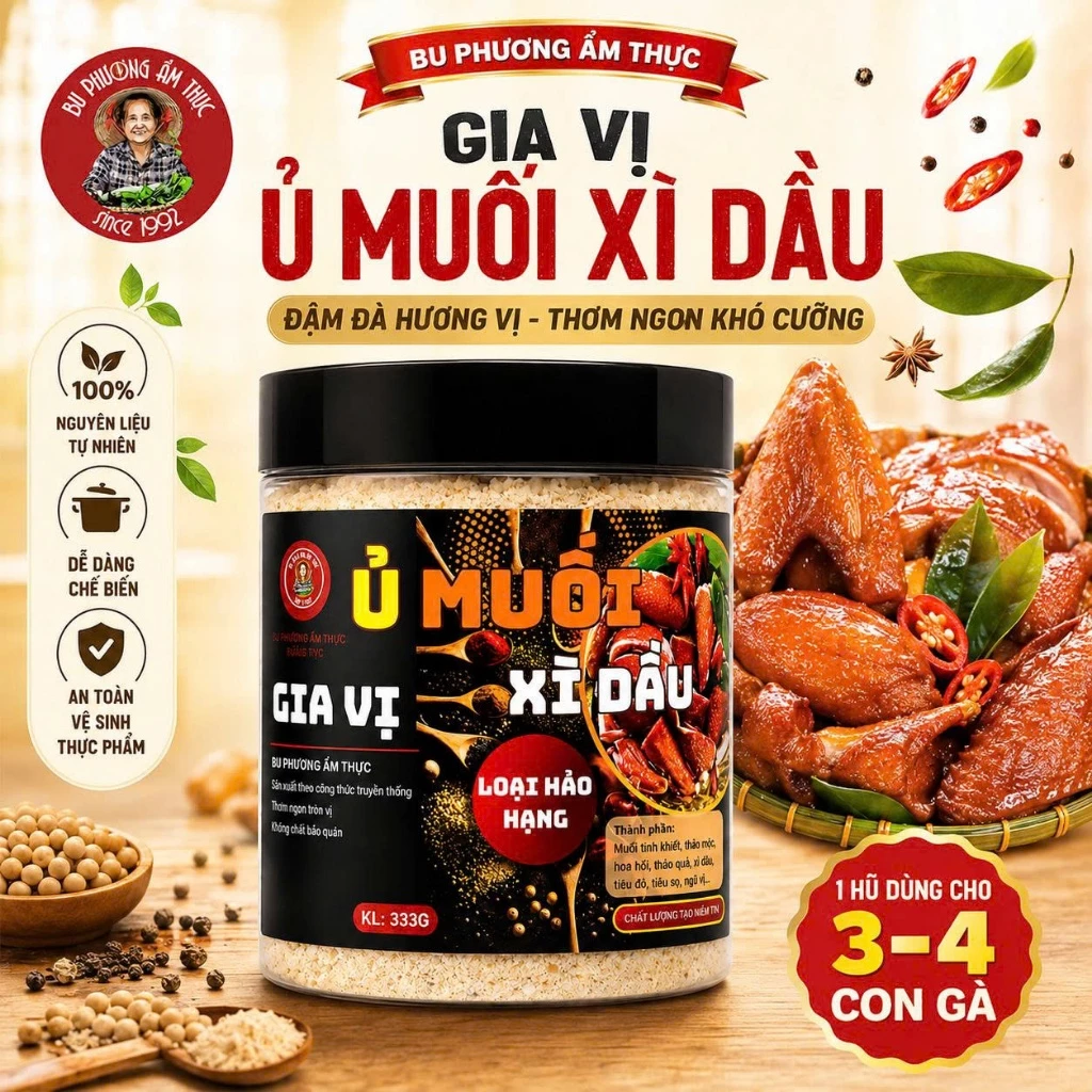 Gia Vị Ủ Muối Xì Dầu - Thương Hiệu Bu Phương Ẩm Thực (Đậm Đà Vị Xì Dầu Thảo Mộc)
