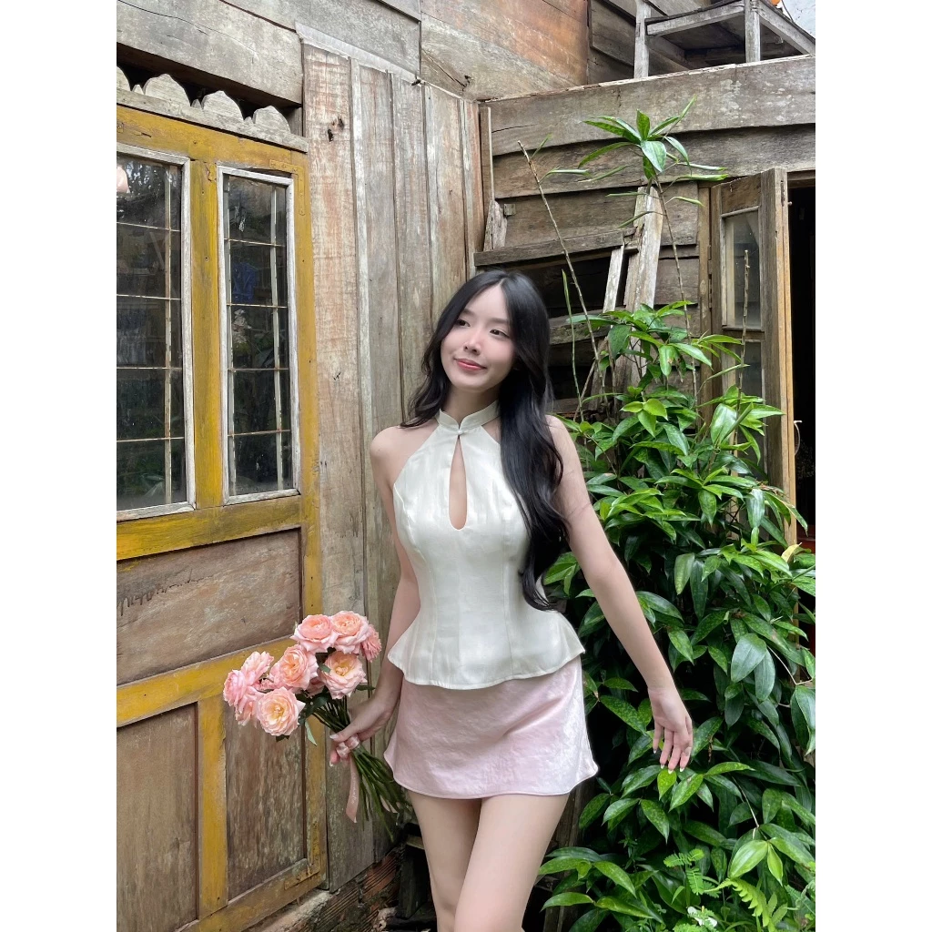 Áo Yếm Cổ Tàu Khoét Giọt Nước [Một Mẩu House]