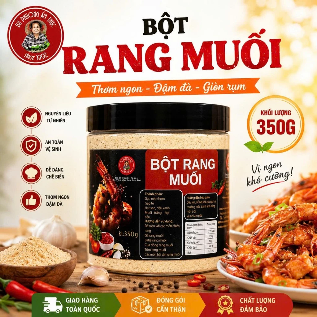 Bột Rang Muối 350G Thương Hiệu Bu Phương Ẩm Thực - Siêu Tiện Dụng ( Chuyên các món rang muối)