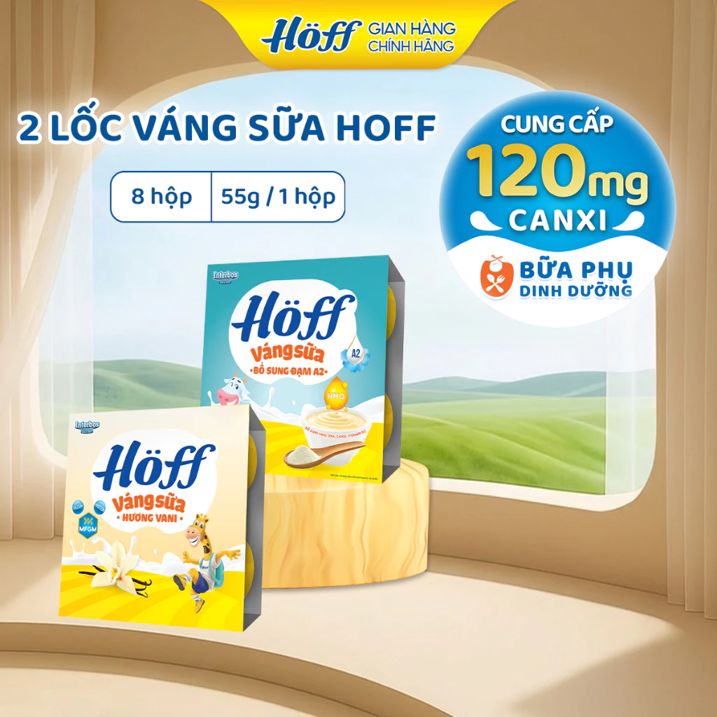 2 Lốc Váng Sữa HOFF trẻ em bổ sung dưỡng chất cho bé ăn dặm (8 hộp x 55g)
