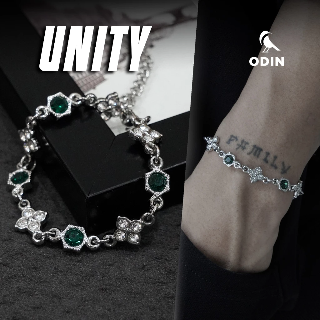 Vòng tay ODIN Unity-Phong cách Quiet luxury x gothic cổ điển-Thép titan đính đá CZ-Bảo hành 12 tháng-Full box ODIN