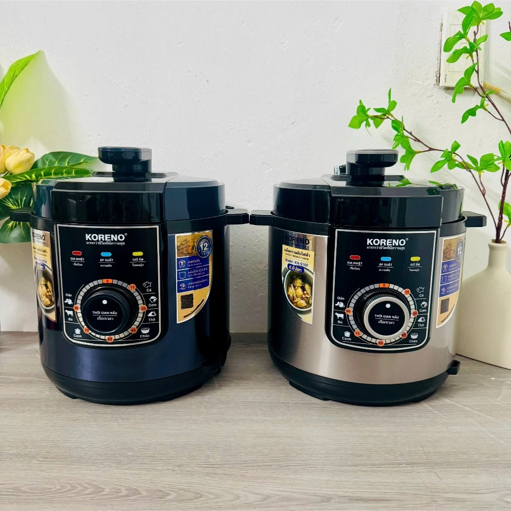 Nồi áp suất điện đa năng KN9160 KORENO 3-6l , lòng nồi inox 304 đúc liền khối-bảo hành 12 tháng