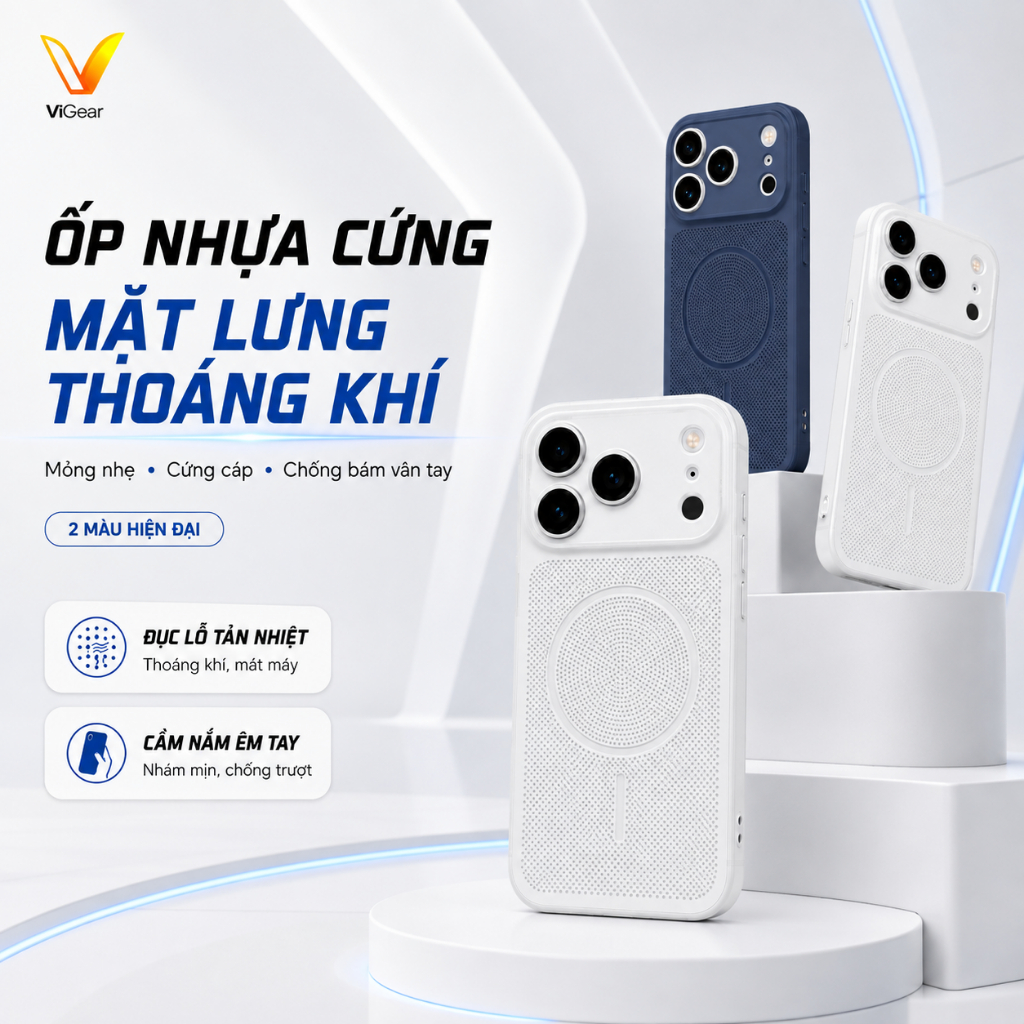Ốp Lưng ViGear Nhựa Dẻo Mặt Lưng Nhám Thoáng Khí Hỗ Trợ Tản Nhiệt, Chống Bám…