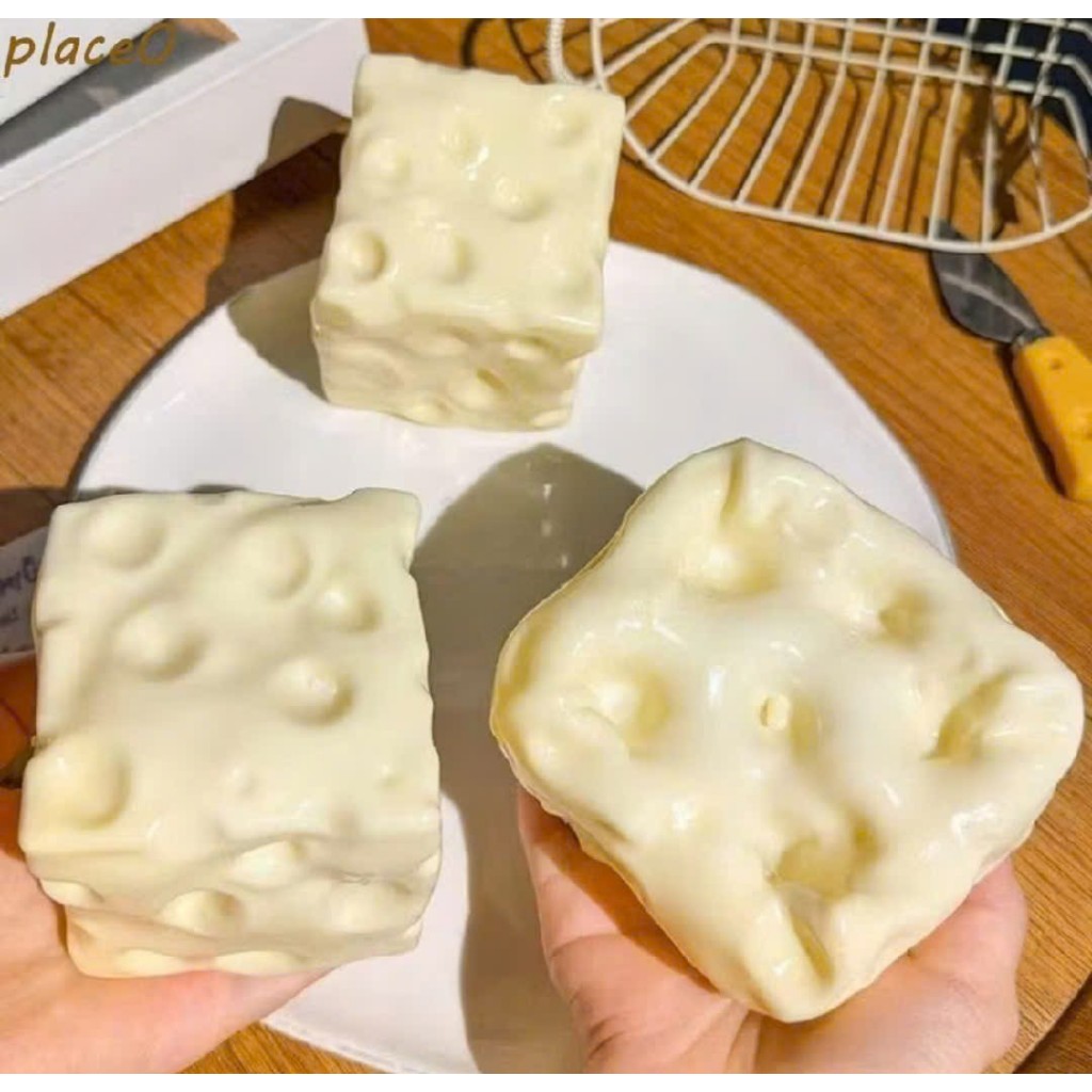 Squidshy Phô Mai Không Phục Hồi Giảm Stress - Khối Phô Mai Bóp Không Đàn Hồi…