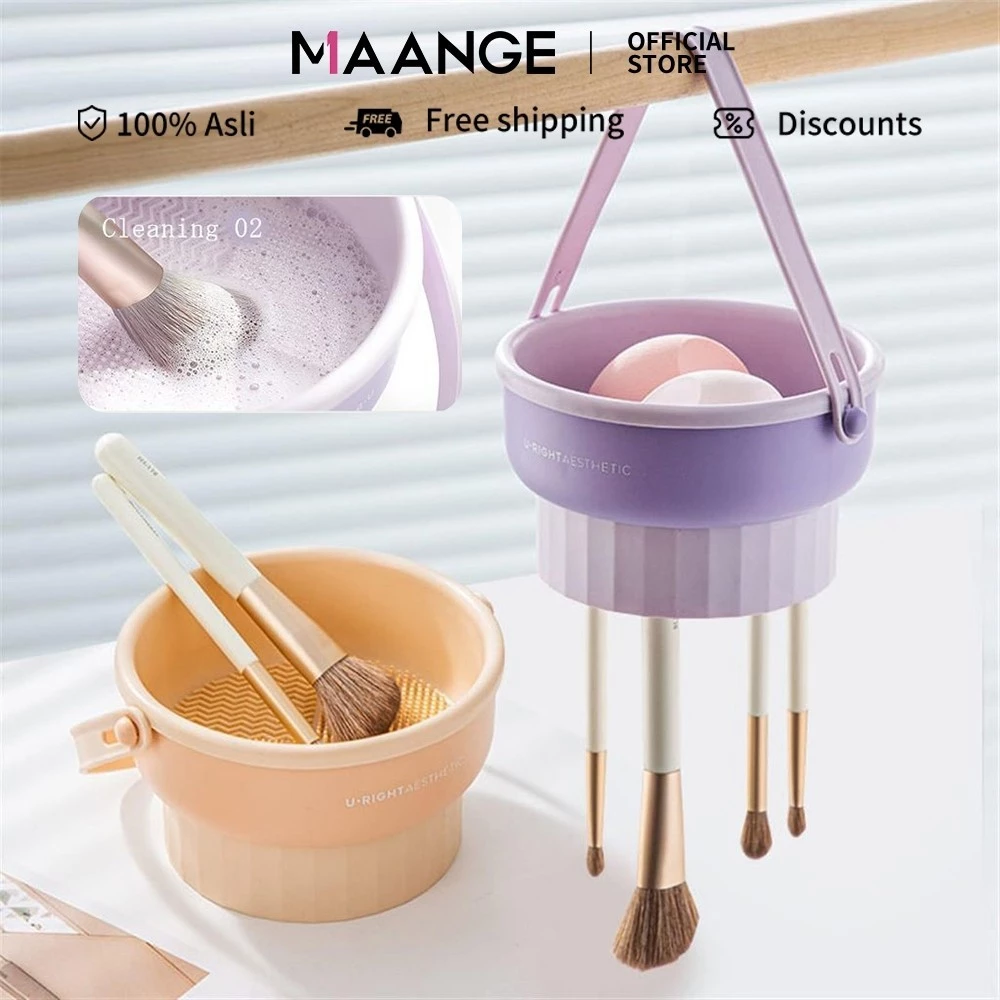 MAANGE Giá đỡ cọ trang điểm bằng silicon – Dụng cụ vệ sinh cọ 3 trong 1 51598