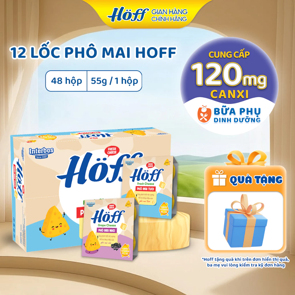 [1] Thùng phô mai tươi HOFF cho trẻ em ăn dặm cho bé 12 Lốc (48 hộp x 55g)