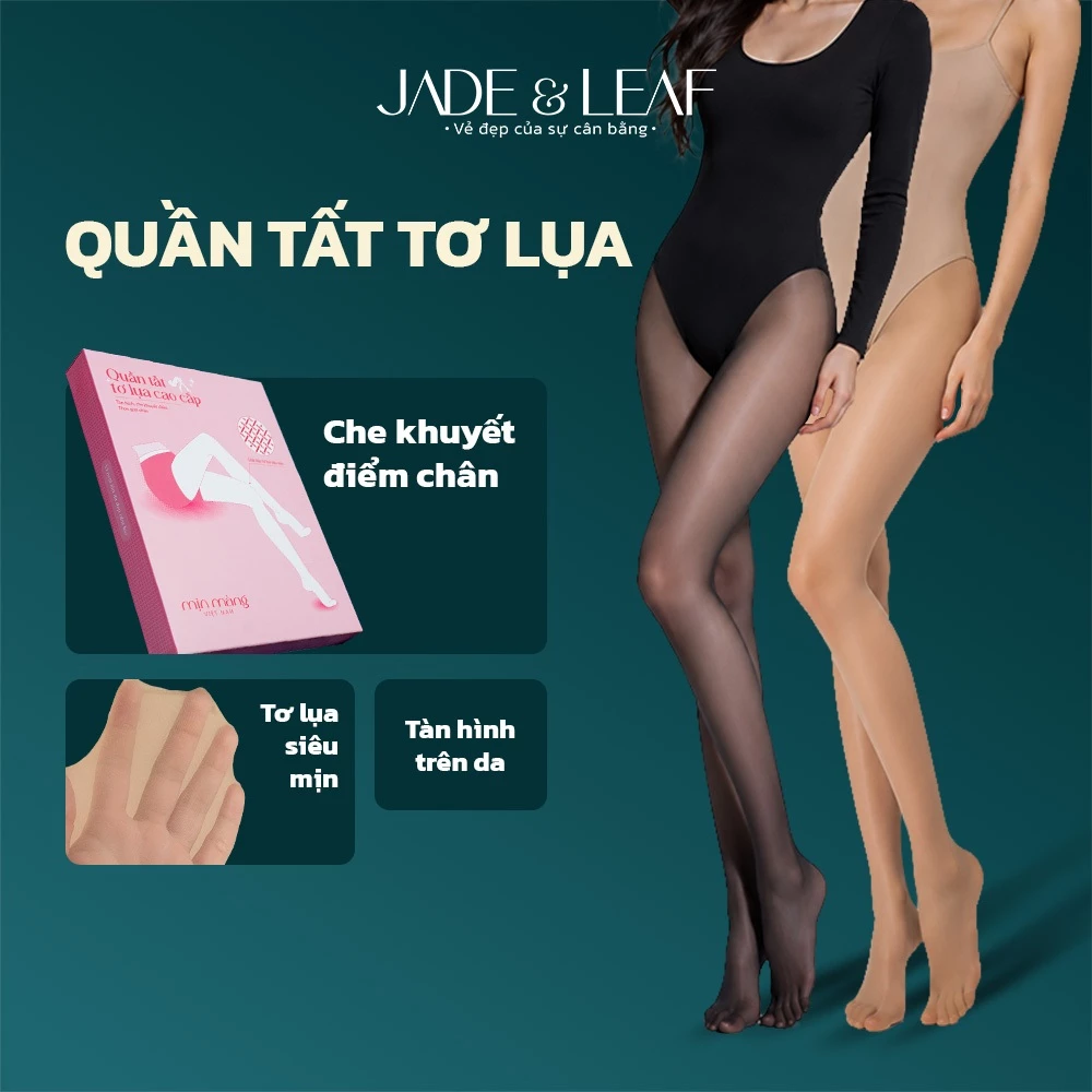 Quần Tất Tàng Hình Che Khuyết Điểm Chân Jade&Leaf Tơ Lụa Co Giãn Bốn Chiều Thon Gọn Chân Tự Nhiên