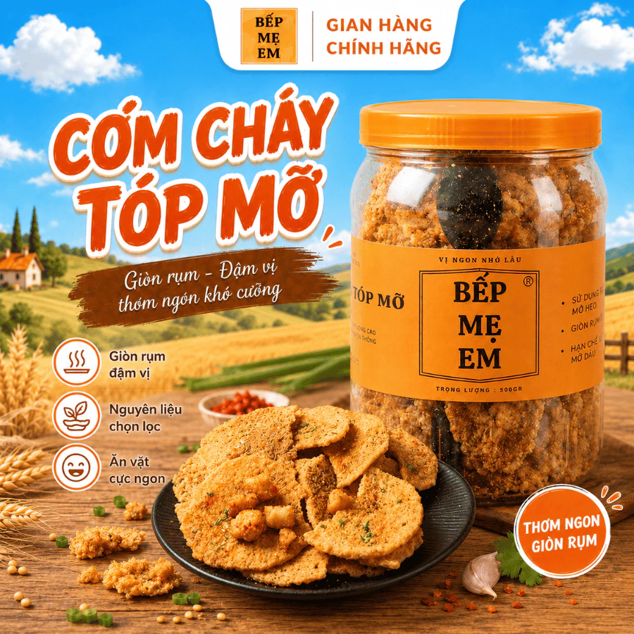 (HỎA TỐC) Cơm Cháy Tóp Mỡ Bếp Mẹ Em Đậm Vị Giòn Rụm