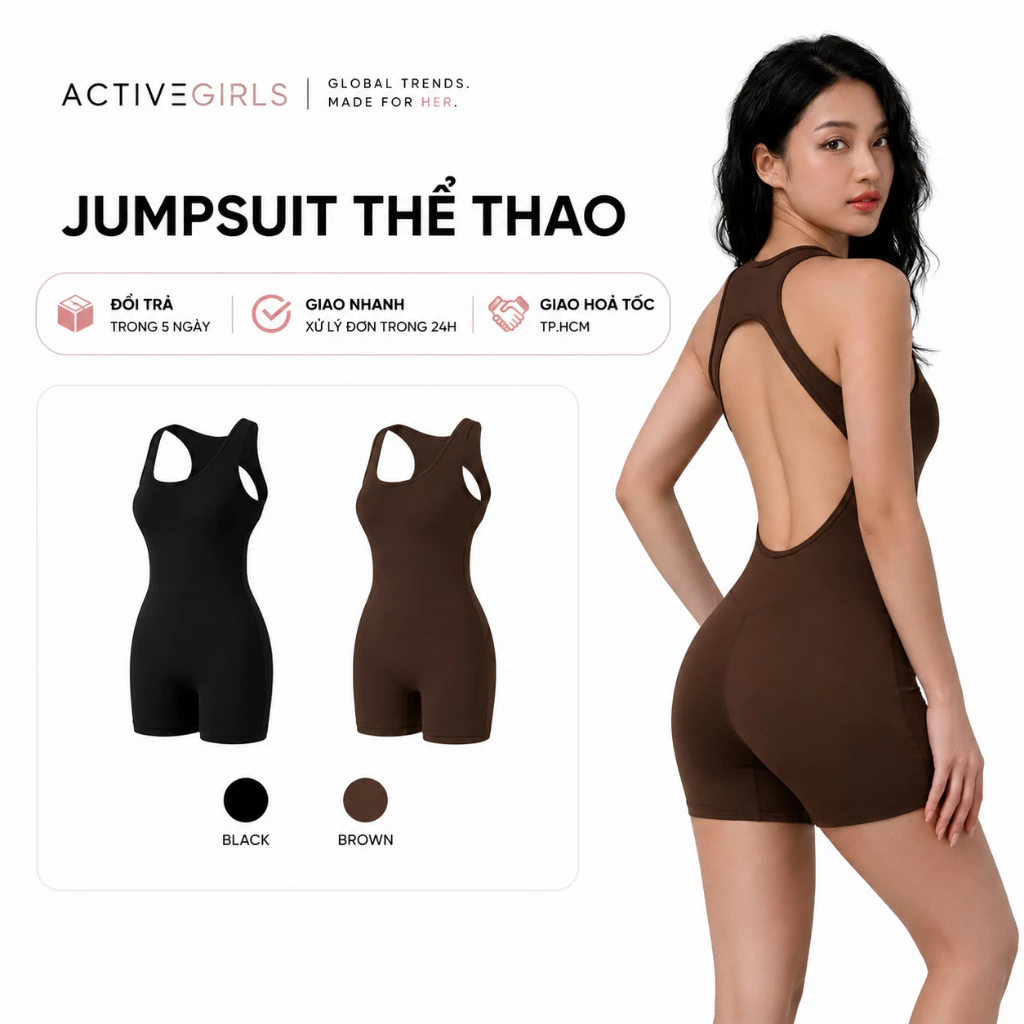 Bộ Đồ Tập Yoga CÓ MÚT  Liền Thân Jumpsuit Tập Gym Nâng Mông Hở Lưng Sexy Co Giãn 4 Chiều Cao Cấp Hannal Store 97 - GY3