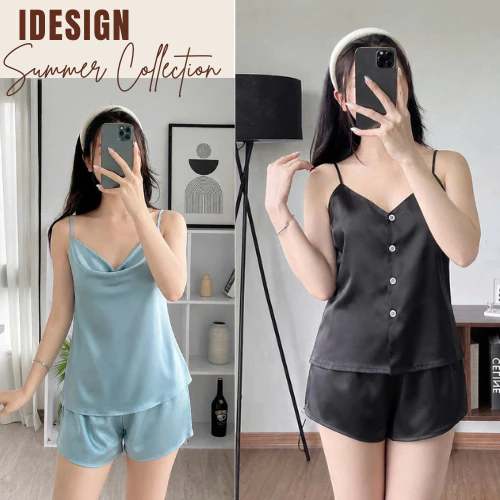 Đồ ngủ sexy mặc nhà, bộ lụa hai dây cao cấp N50-51