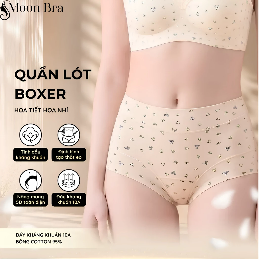 [Q88-HÀNG ĐẸP] Set 3-6 Quần Lót Boxer Nữ 95% Cotton Kháng Khuẩn Chống Hằn Ôm V3