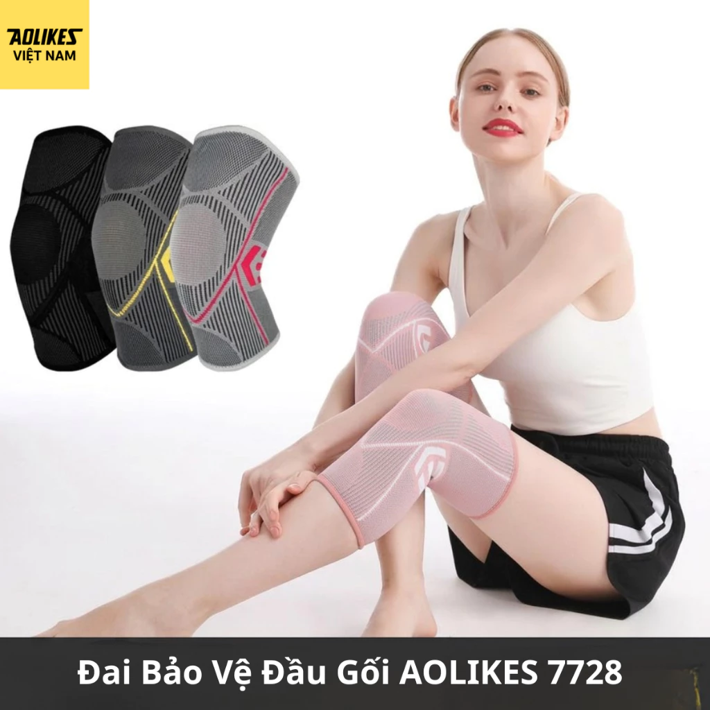 Đai Bảo Vệ Đầu Gối AOLIKES 7728 (1 chiếc) – Băng Gối Thể Thao Hỗ Trợ Khớp Gối Tập Gym Yoga Bóng Chuyền
