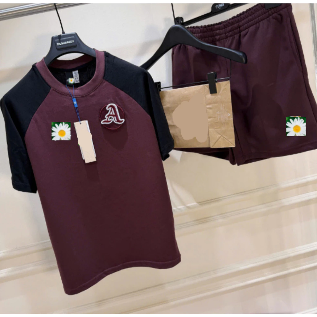 Bộ quần áo thể thao chữ A in logo nổi trước ngực cực kì tinh tế chất liệu coton co dãn mát mẻ new 2026