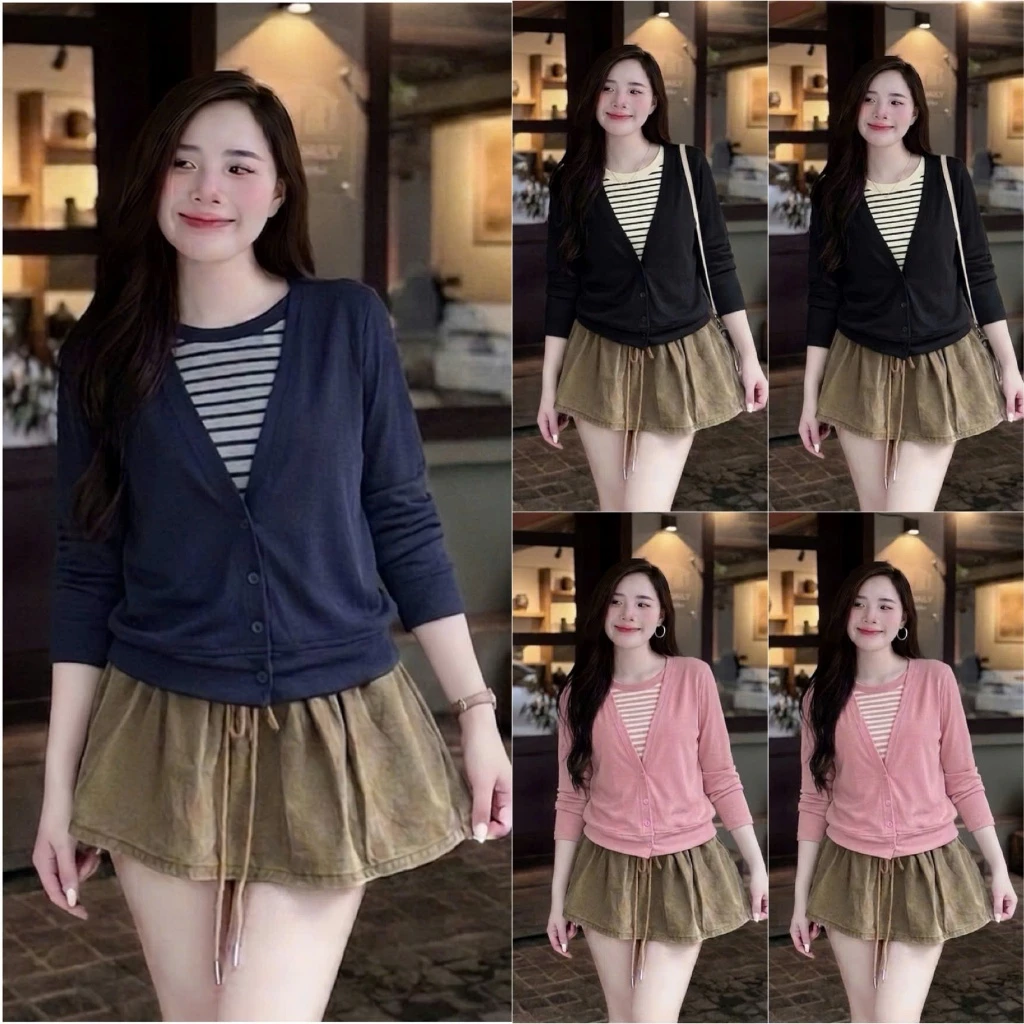 HT71. Áo thun tay dài phối kẻ chất thun mềm mát size 40-70kg