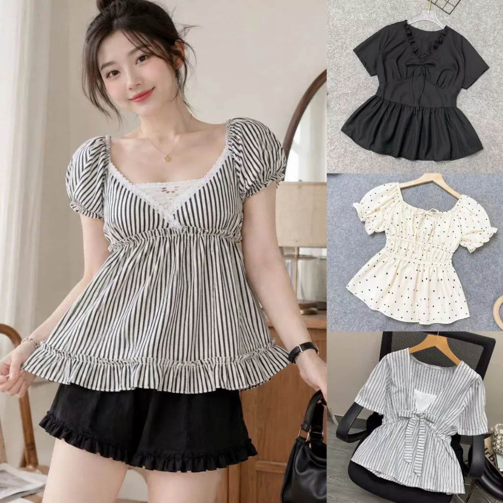 Tổng Hợp Áo Babydoll Bigsize Nữ Dáng Peplum Vạt Xòe Dễ Thương Cho Nàng Chubby 55-92kg