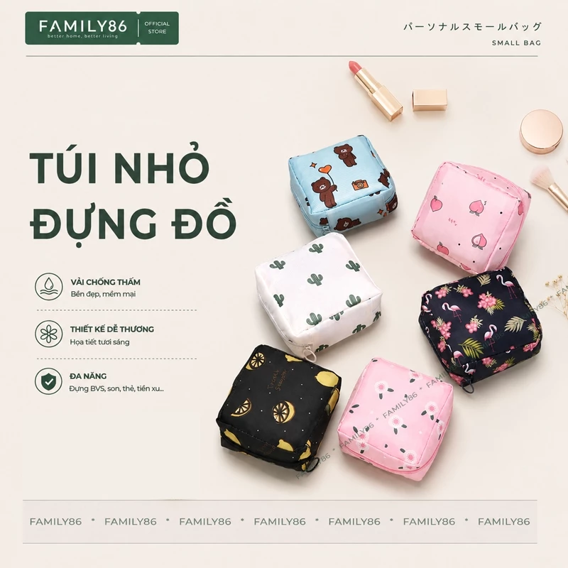 Túi Đựng Băng Vệ Sinh, Túi Đựng Đồ Cá Nhân Son Thẻ Tiền Xu Tai Nghe Mini, Túi Đựng Bvs Nữ Bỏ Túi