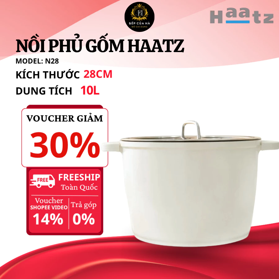 Bộ Nồi Chống Dính Haatz 3 Món Đủ Size, Tiện Lợi An Toàn Cho Sức Khỏe Dễ Dàng Vệ Sinh - Bếp Của Hà