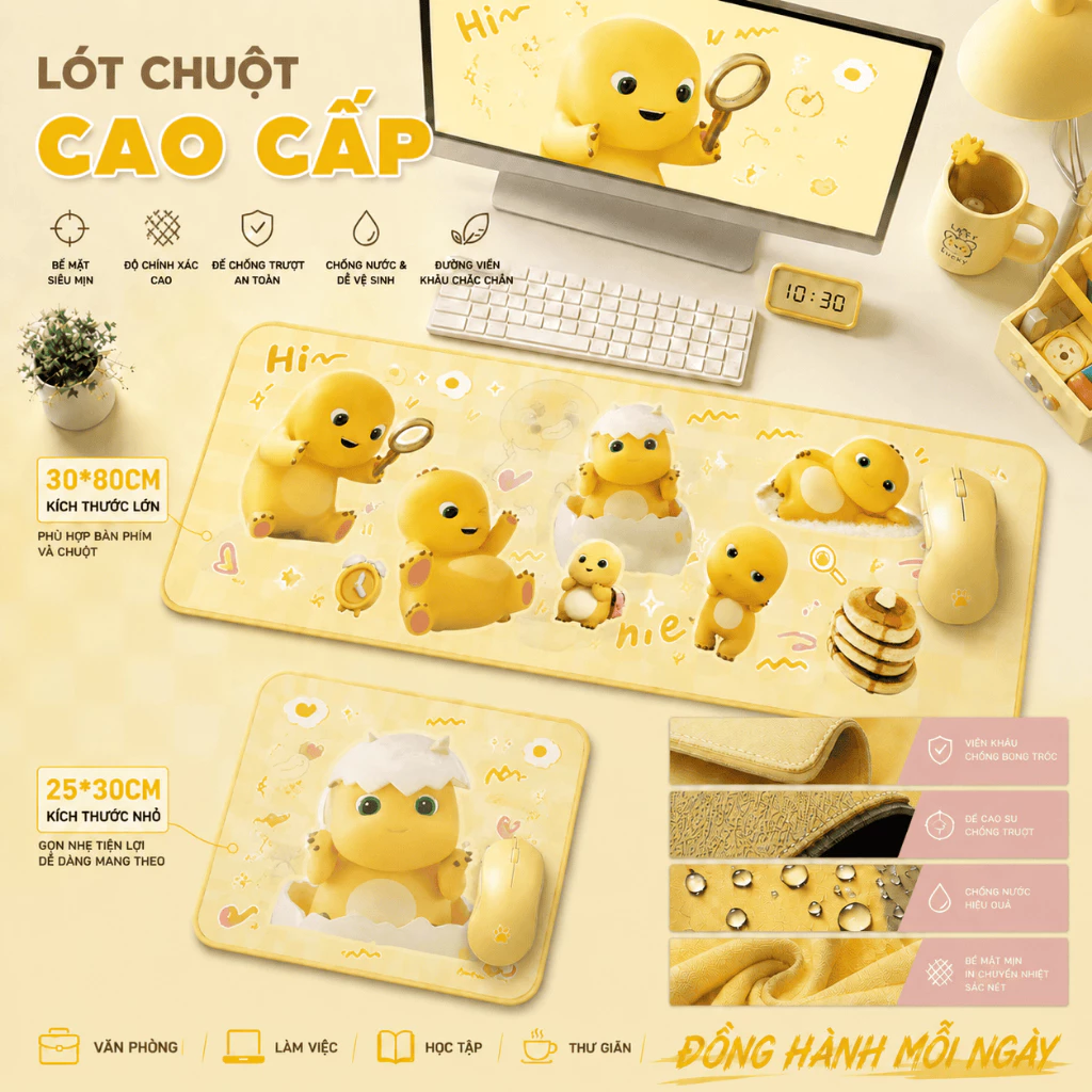 Mousepad Nailong 3D siêu cưng, bề mặt mịn, chống trơn, quà tặng cho fan Anime, size 80*30 & 25*30.