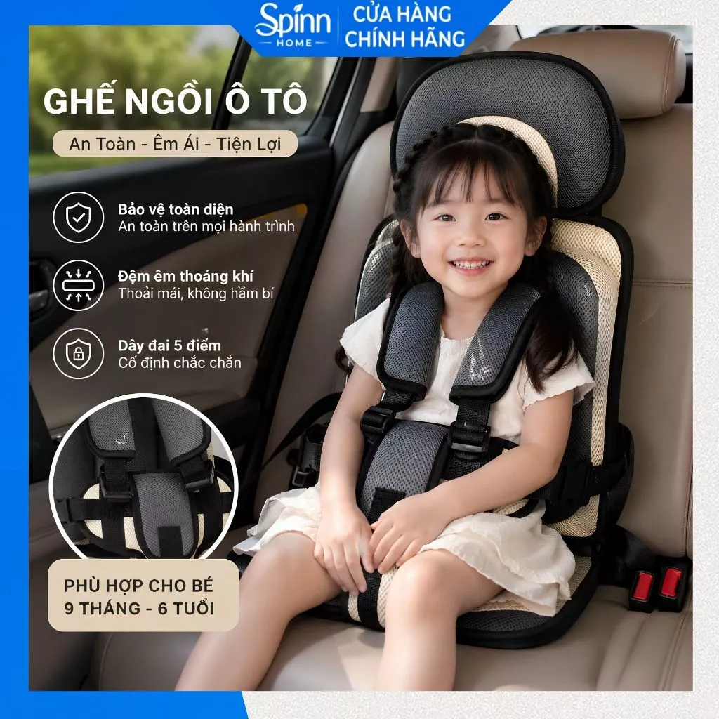 Đai ngồi ô tô cho bé bảo vệ an toàn cho bé dễ sử dụng, ghế ngồi ô tô cho trẻ em đệm êm thoáng khí