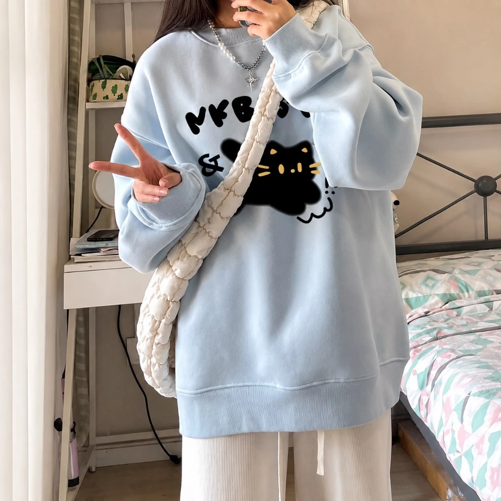 Áo Sweater NKBISOV Nam Nữ Chất Nỉ 2Da Form Rộng Áo Dài Tay Thu Đông Nỉ Mềm Mịn Phong Cách Hàn Quốc