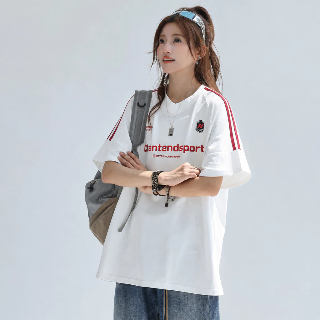Áo Thun Oversize Nam Nữ SPORTS Cao Cấp Vải Cotton Thô Áo Phông Tay Lỡ Unisex Cổ Tim Form Rộng Ulzzang