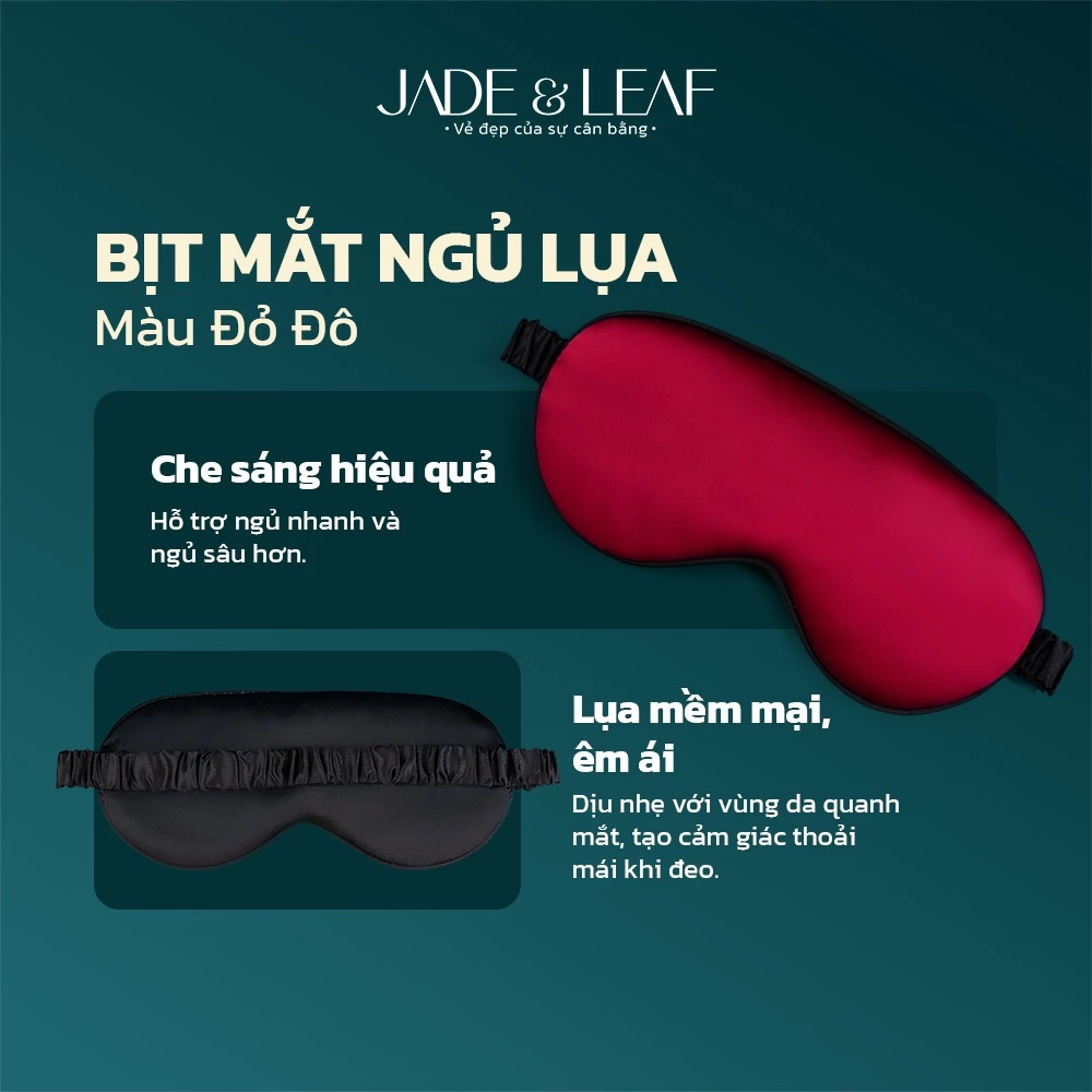 Bịt Mắt Ngủ Lụa Hai Mặt Mềm Êm Jade&Leaf Che Mắt Thư Giãn Hỗ Trợ Giảm Áp Lực Vùng Mắt Khi Ngủ