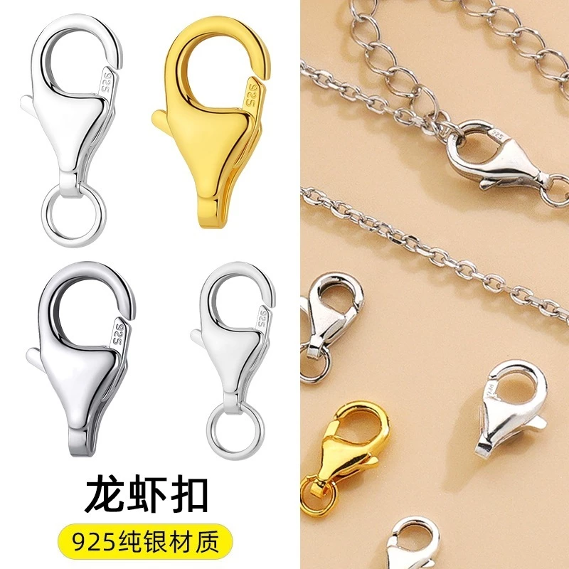 Móc khóa làm trang sức bằng BẠC 925, có xi vàng móc khóa càng cua/khóa tôm hùm dùng để làm chốt, DIY