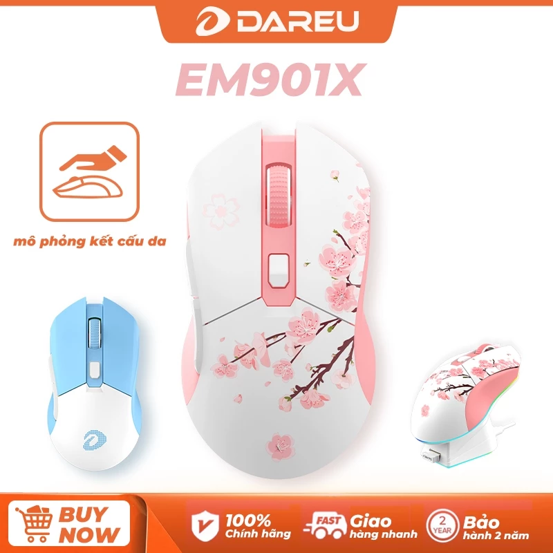 Chuột Game không dây Dareu EM901X RGB LED Dock Sạc