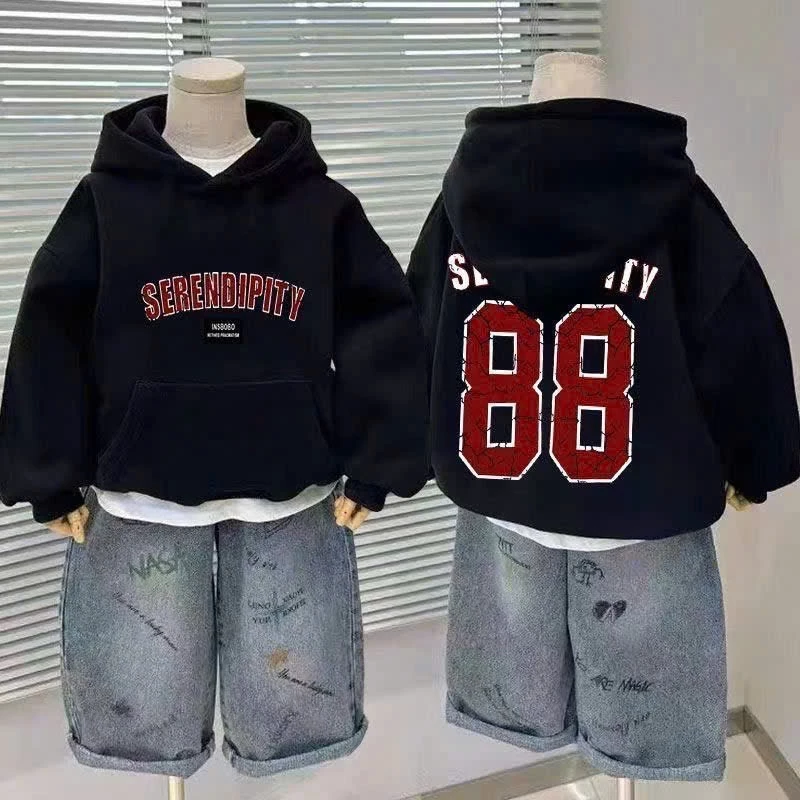 Áo hoodie bé trai nỉ bông, Áo nỉ hoodie trẻ em mũ 2 lớp nỉ bông cao cấp mềm mịn mặc thu đông [9-24kg]