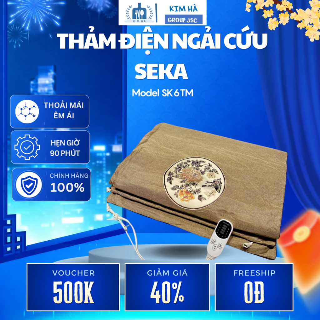 Thảm Điện Ngải Cứu Seka SK6TM Hỗ Trợ Làm Ấm Cơ Thể Mang Lại Cảm Giác Thư Giãn Khi Dùng - Kim Hà Group JSC
