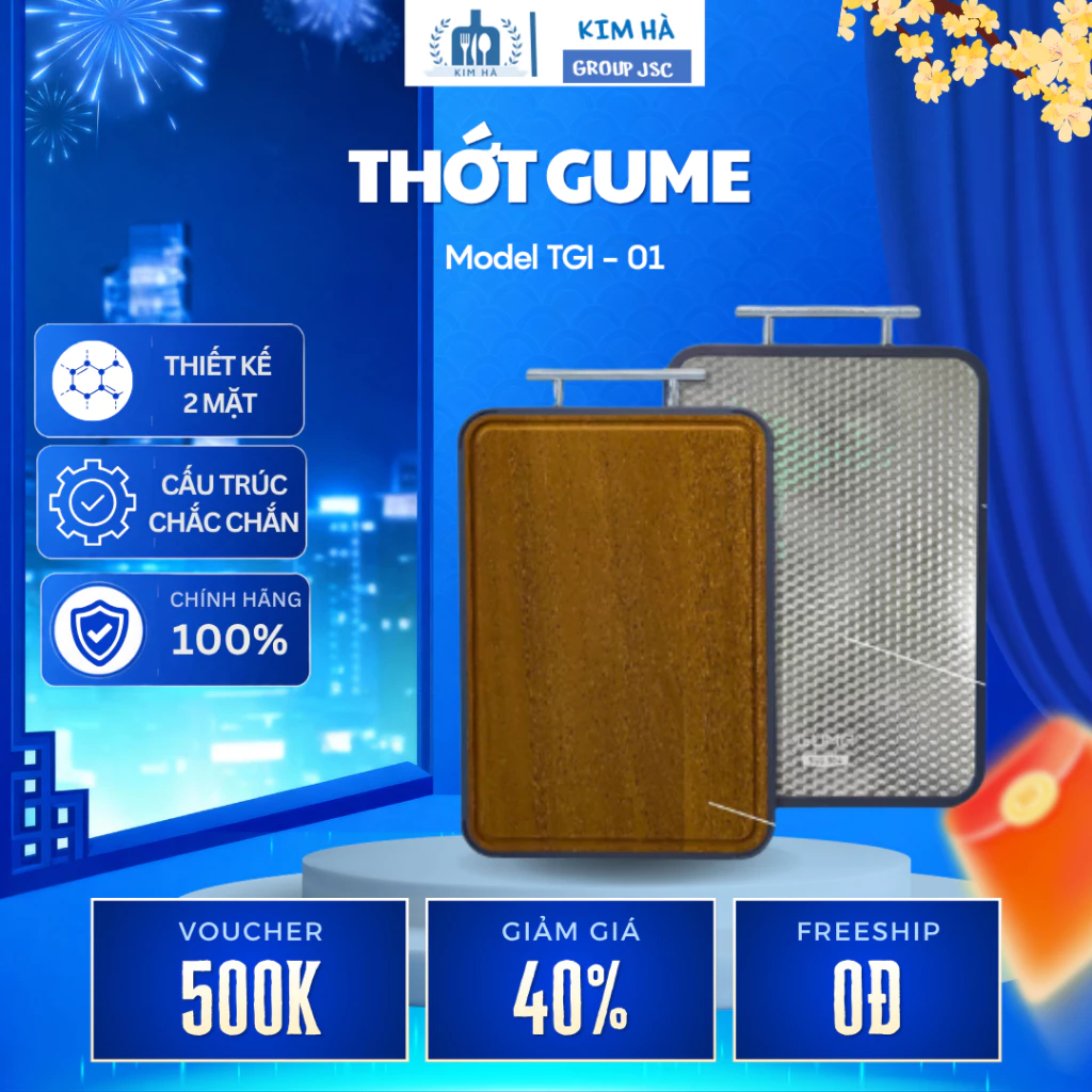 Thớt 2 Mặt Gỗ Inox Gume Kết Hợp Hai Bề Mặt Giúp Phân Loại Thực Phẩm Khi Sơ Chế - Kim Hà Group JSC