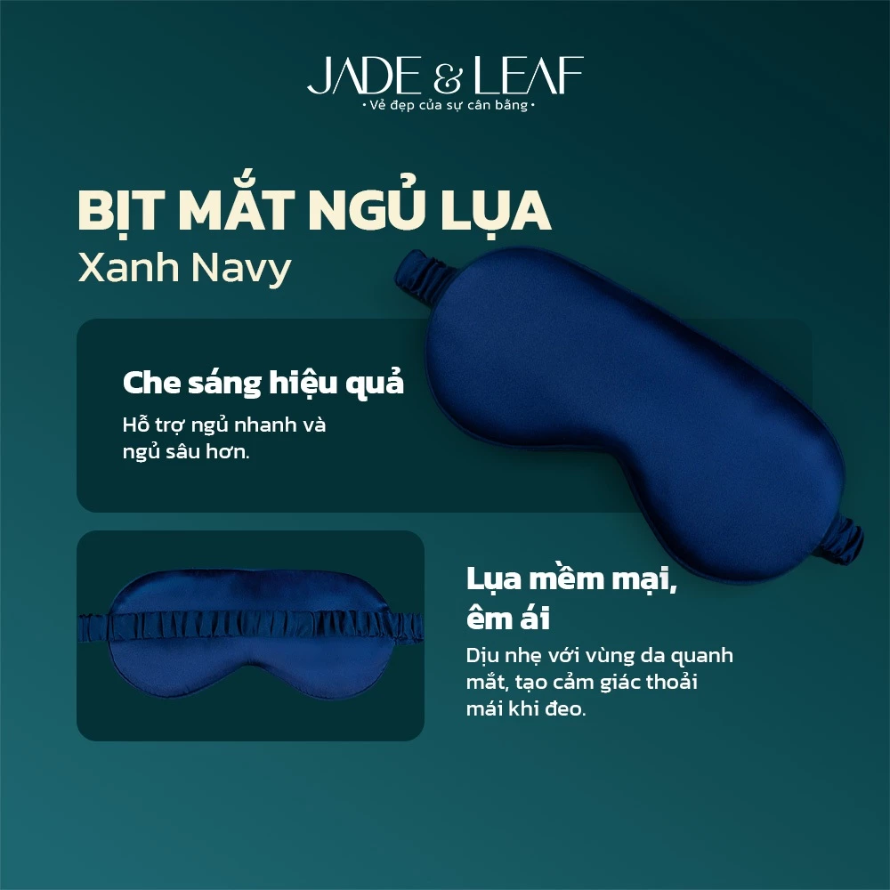 Bịt Mắt Ngủ Lụa Hai Mặt Mềm Êm Jade&Leaf Che Mắt Thư Giãn Hỗ Trợ Hạn Chế Ánh Sáng Khi Ngủ