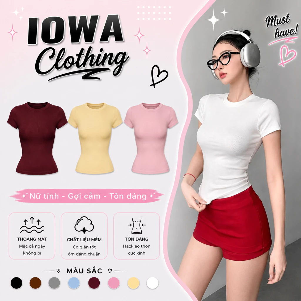 [MỞ BÁN] Áo Thun Nữ Tay Ngắn Cổ Tròn Basic Ôm Body Dáng Dài IOWA DD42 - Borip Lụa Mềm Mát Co Giãn