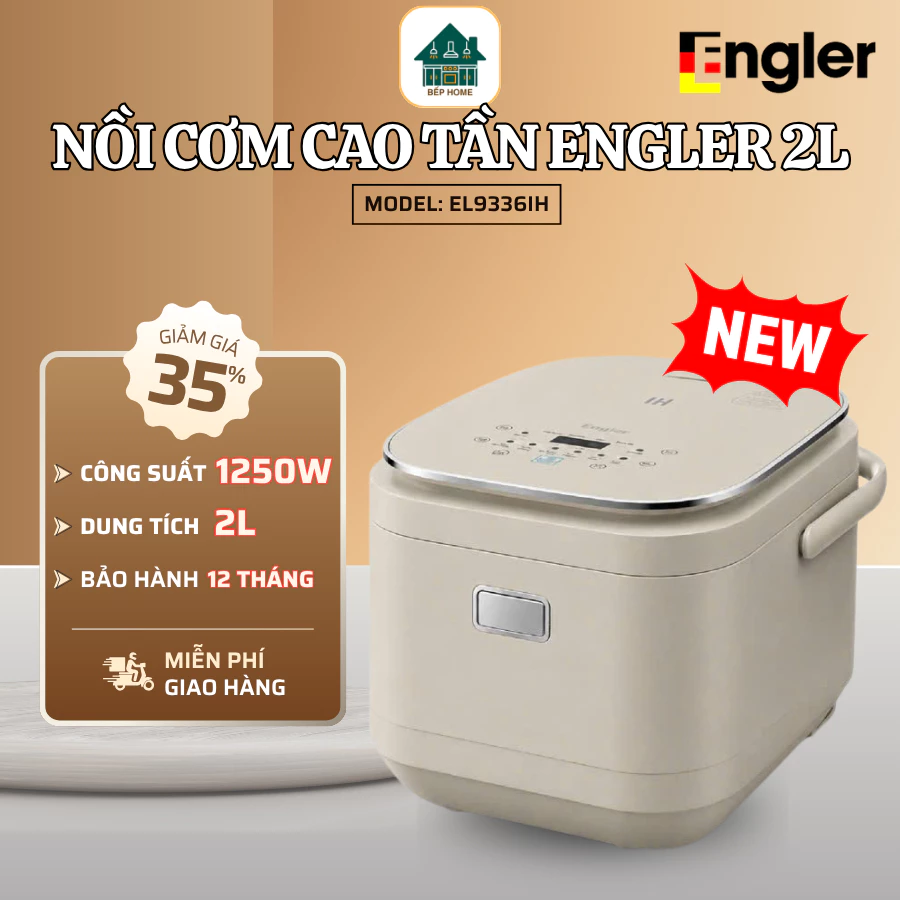 Nồi Cơm Điện Engler EL9336IH 2L Cao Tần, Lòng nồi Titanium Vi Điểm Thao Tác Đơn Giản, Tiện Dụng Hằng Ngày - Bếp Home