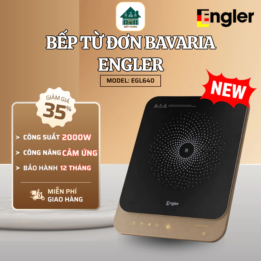 Bếp Từ Đơn Bavaria EGL640 Engler Tiện Dụng, Nấu Nhanh Tiết Kiệm Thời Gian, Thiết Kế Thanh Lịch Và Dễ Sử Dụng - Bếp Home